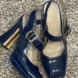 Sam Edelman Jildie Navy Blue Women's Slingback Heels